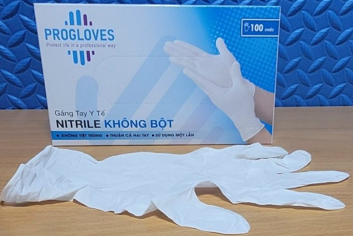  Găng tay y tế Nitrile Progloves Màu Trắng