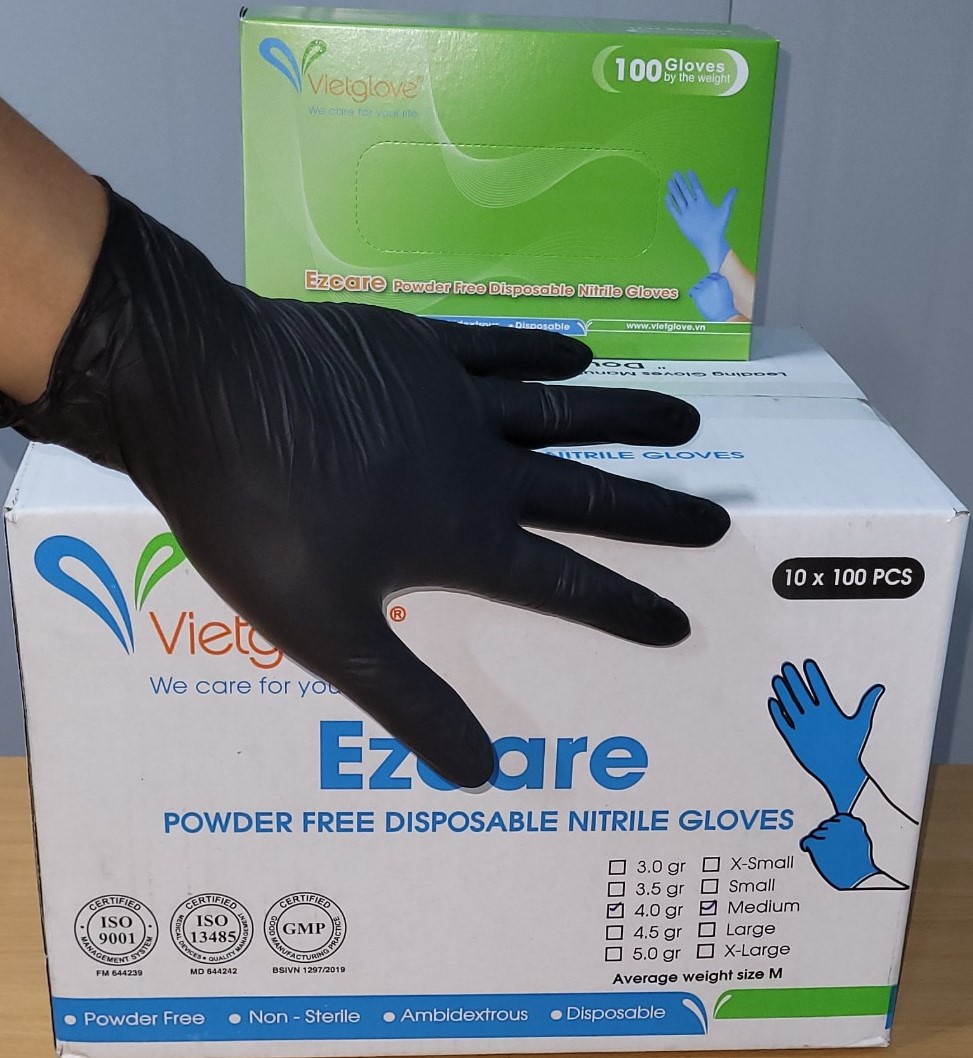 Găng Tay Y Tế  Nitrile Màu Đen Vietgloves – Ezcare