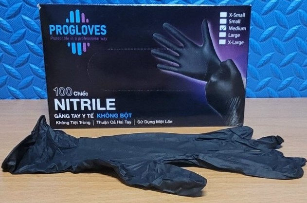 Găng tay y tế Nitrile Progloves Màu Đen